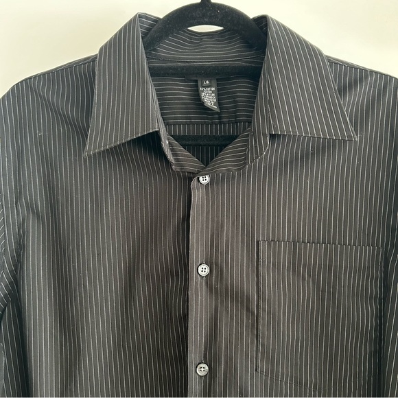 STRIPED BLACK BUTTON-UP SHIRT - Picture 2 of 4